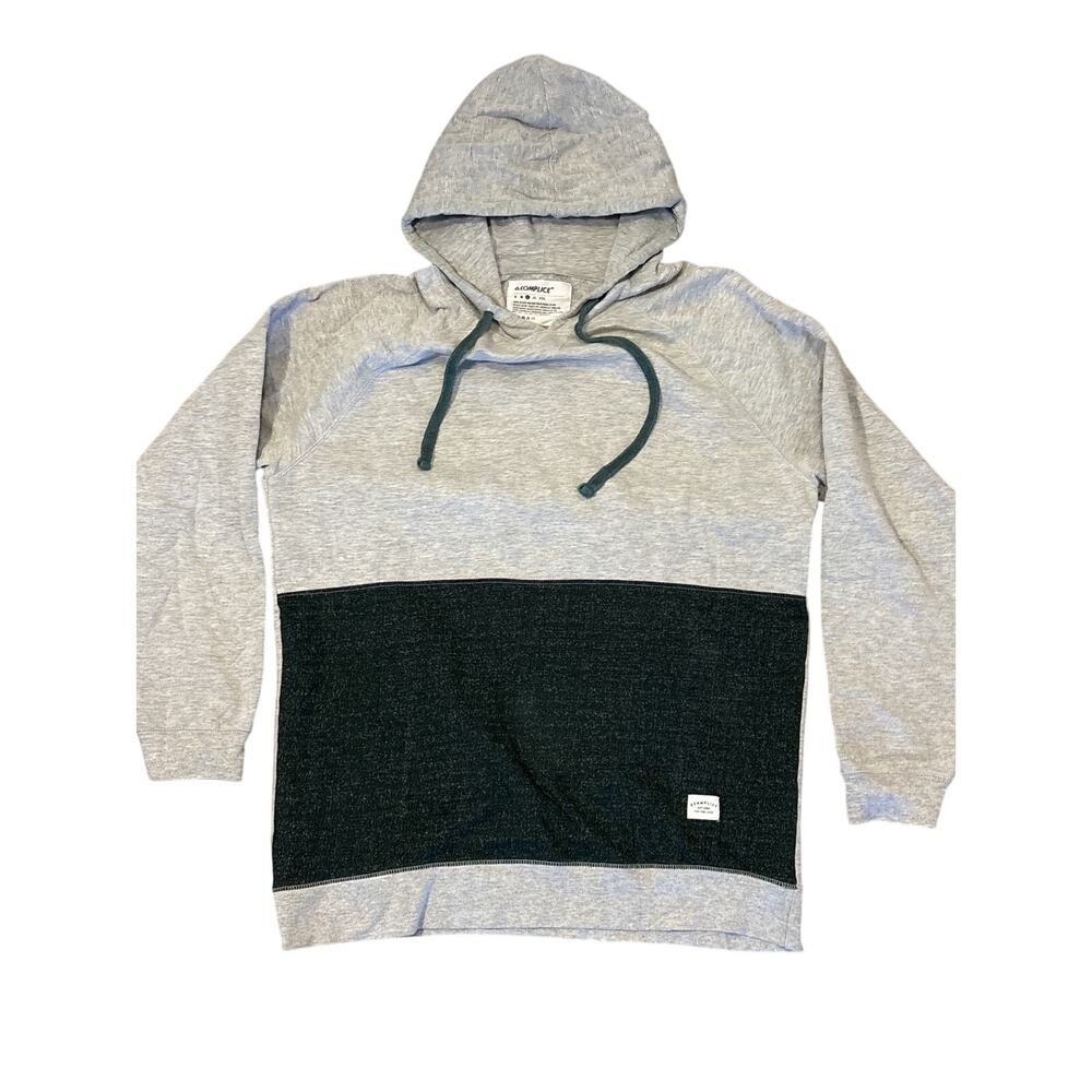 Vintage Akomplice Hoodie Skater Large grey/green color block
